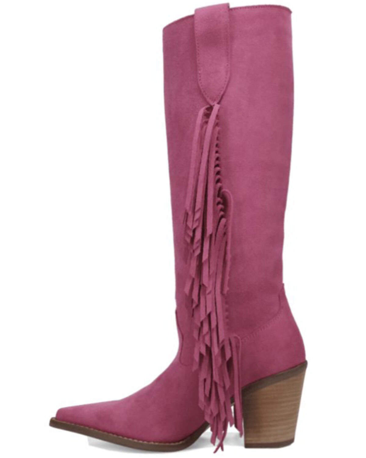 Image #3 - Dingo Women's Twister Suede Fringe Tall Western Boots - Snip Toe, Fuchsia, hi-res