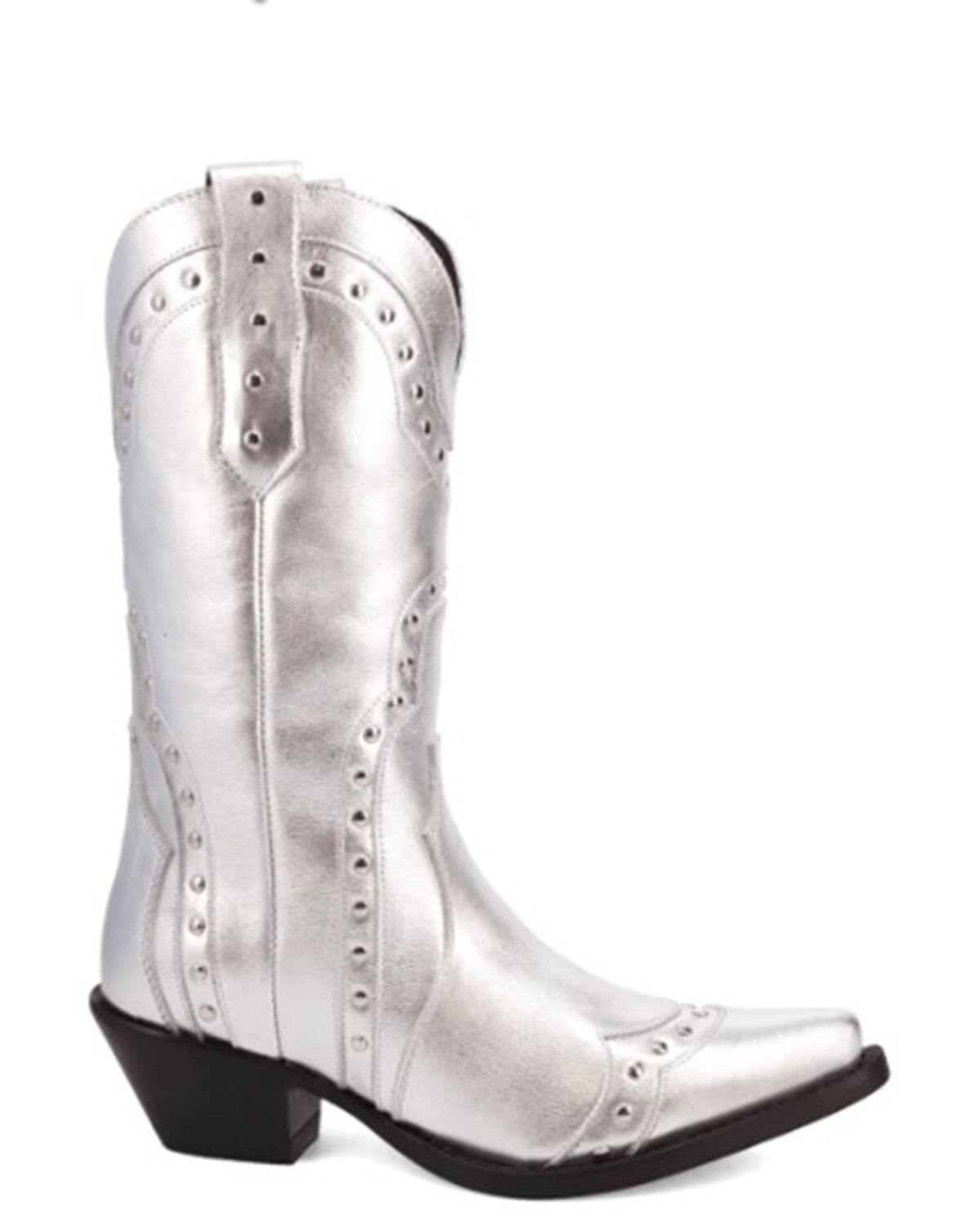 Image #2 - Dingo Women's Sweet Treat Metallic Western Boots - Snip Toe, Silver, hi-res