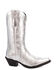 Image #2 - Dingo Women's Sweet Treat Metallic Western Boots - Snip Toe, Silver, hi-res