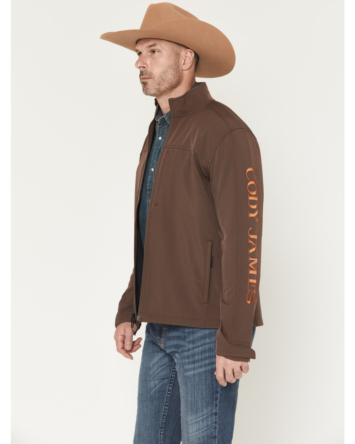 Image #1 - Cody James Men's Logo Softshell Jacket, Dark Brown, hi-res