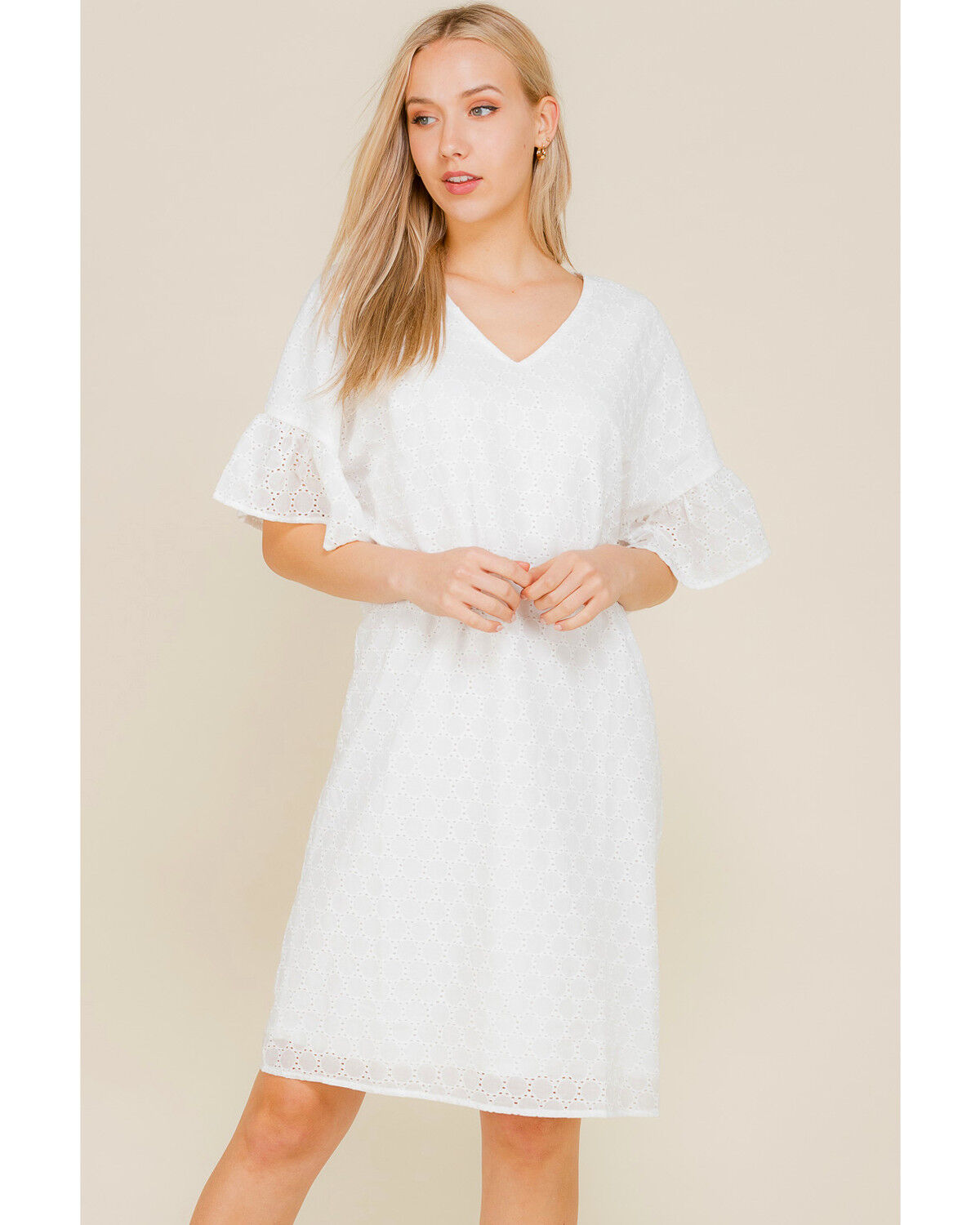 casual womens white dress