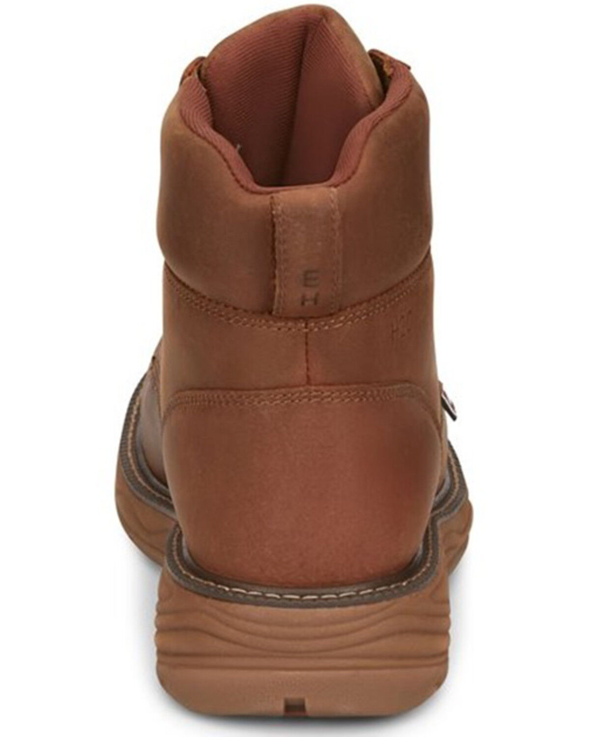 Image #5 - Justin Men's Rush Waterproof 6" Lace-Up Nano Non-Comp Wedge Work Boots - Moc Toe, Brown, hi-res