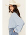Image #3 - Wild Moss Women's Tie-Front Long Sleeve Top, Light Blue, hi-res
