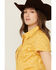 Image #2 - Wrangler Retro Women's Floral Print Short Sleeve Pearl Snap Western Shirt, Yellow, hi-res