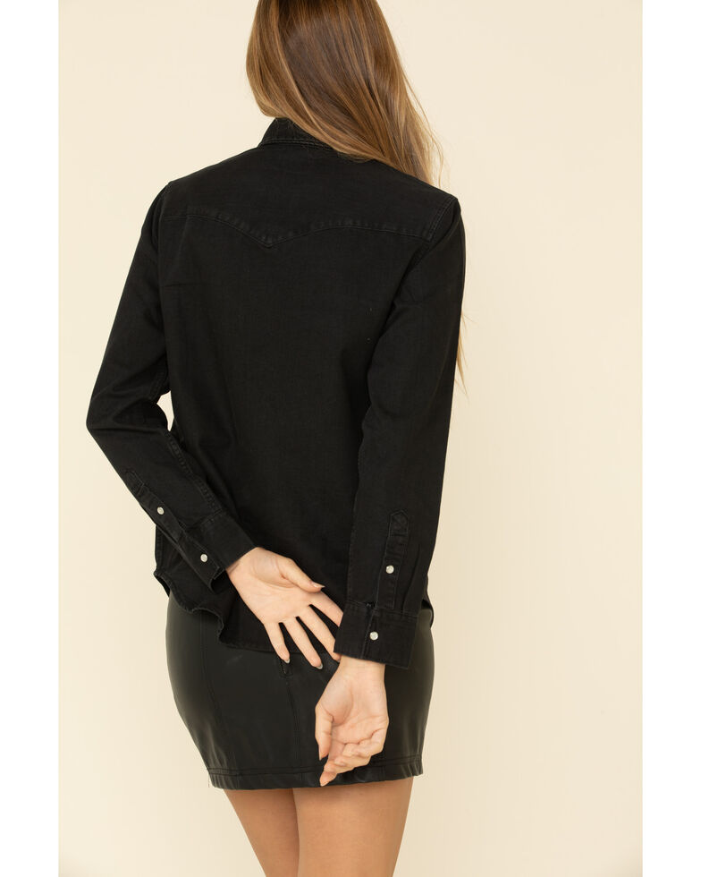 Levi's Women's Ultimate Denim Long Sleeve Western Shirt , Black, hi-res