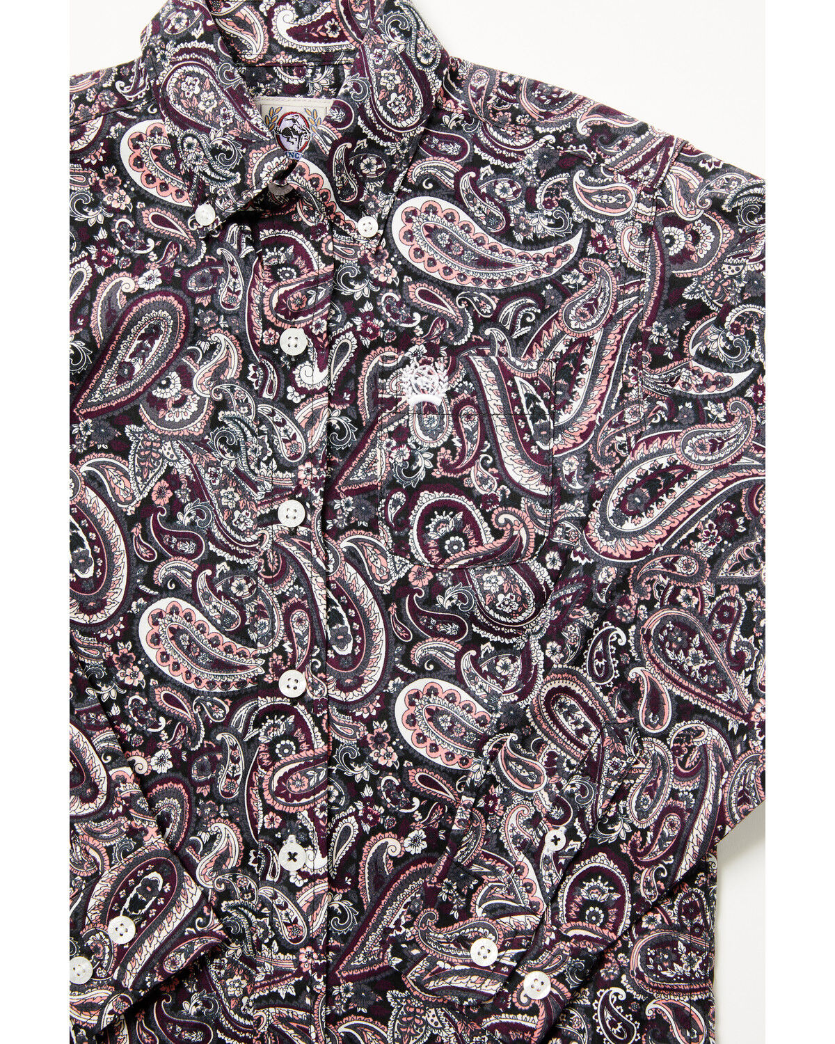 Image #2 - Cinch Toddler Boys' Paisley Print Long Sleeve Button-Down Western Shirt, Purple, hi-res