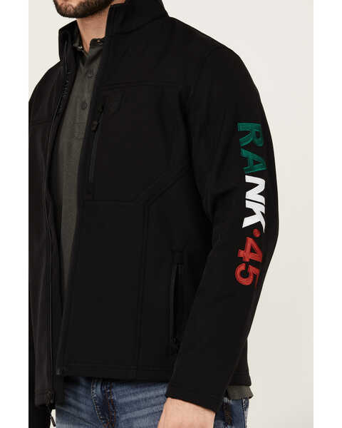 Image #4 - RANK 45® Men's Mexico Embroidered Seal Softshell Jacket , Black, hi-res
