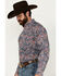 Image #3 - Cinch Men's Exploded Paisley Print Long Sleeve Button-Down Western Shirt, Red/white/blue, hi-res