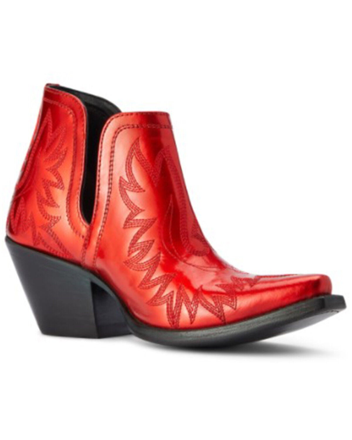 Ariat Women's Dixon Queen of Hearts Western Booties - Snip Toe, Red, hi-res