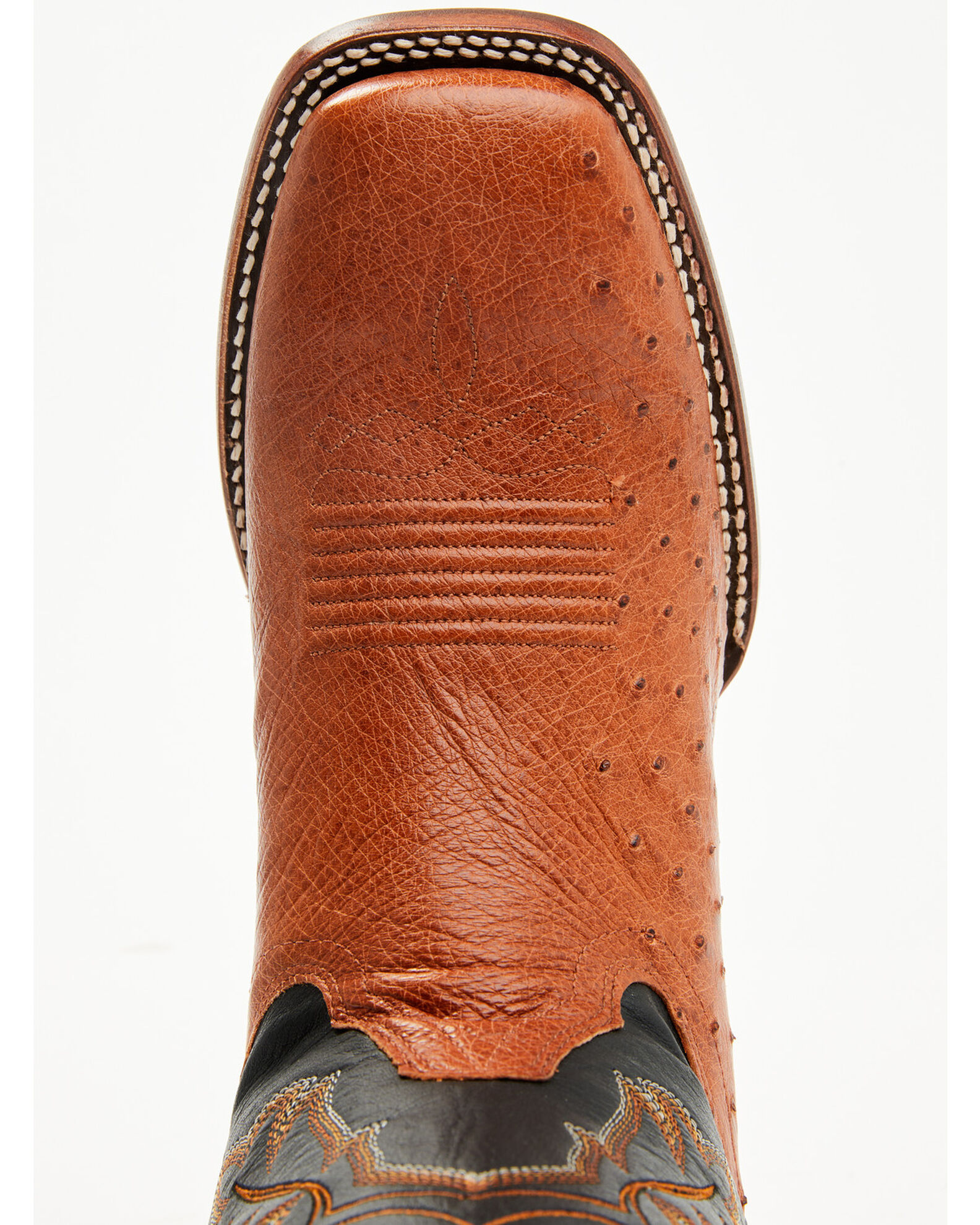 Image #6 - Cody James Men's Exotic Ostrich Western Boots - Broad Square Toe, Cognac, hi-res
