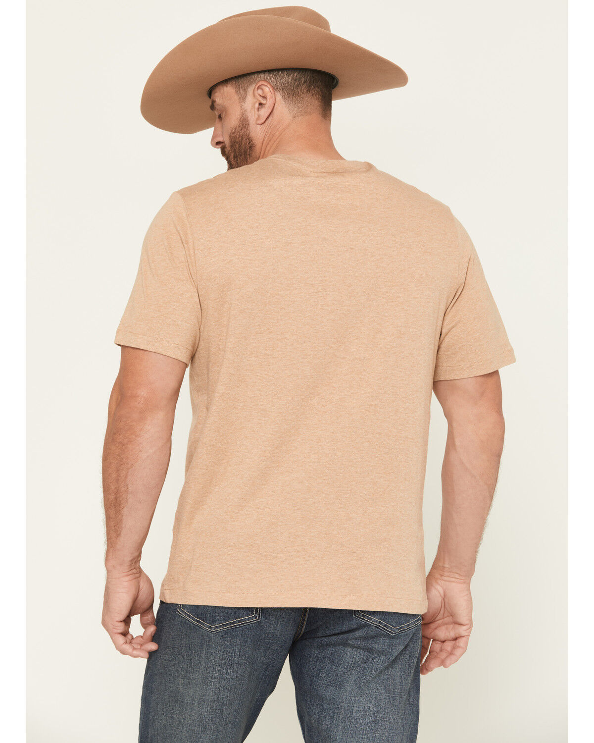 Image #4 - Cinch Men's Solid Logo Short Sleeve T-Shirt, Tan, hi-res