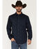 Image #1 - Moonshine Spirit&reg; Men's Wrangler Micro Floral Long Sleeve Snap Western Shirt, Navy, hi-res