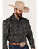 Image #2 - Rock & Roll Denim Men's Paisley Stretch Long Sleeve Button Down Shirt, Charcoal, hi-res