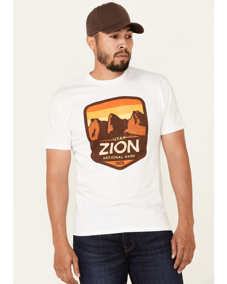 National Park Foundation Men's Yellow Cloud Zion Graphic Short Sleeve T-Shirt , Multi, hi-res