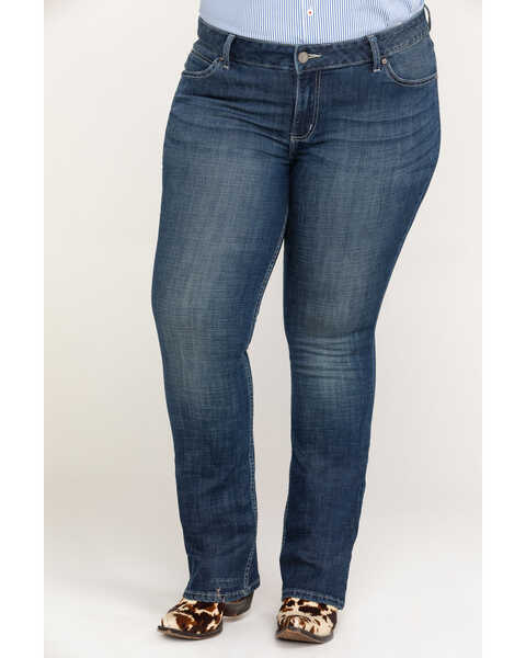 Image #2 - Wrangler Women's Dark Wash Bootcut Jeans - Plus, Indigo, hi-res