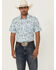 Image #1 - Cody James Men's Frontier Threads Floral Paisley Print Short Sleeve Snap Western Shirt, White, hi-res