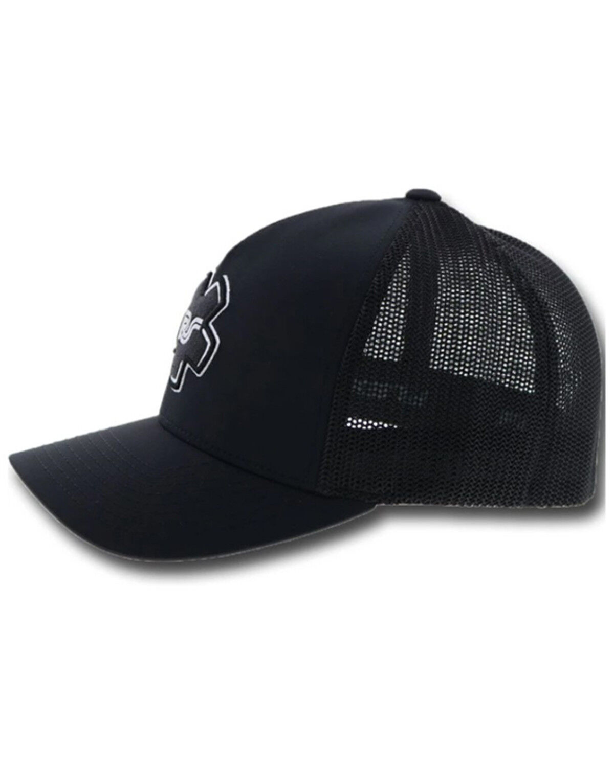 Image #3 - Hooey Men's Rocker Steiner Embroidered Logo FlexFit Trucker Cap, Black, hi-res