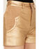 Image #2 - Blue B Women's High Rise Faux Leather Studded Shorts , Gold, hi-res