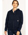 Carhartt Women's FR Rain Defender Hooded Heavyweight Zip Sweatshirt, Navy, hi-res
