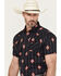 Image #2 - Panhandle Men's Geo Print Short Sleeve Snap Western Shirt, Black, hi-res