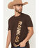 Image #2 - RANK 45® Men's Shattered Short Sleeve Graphic T-Shirt, Dark Brown, hi-res