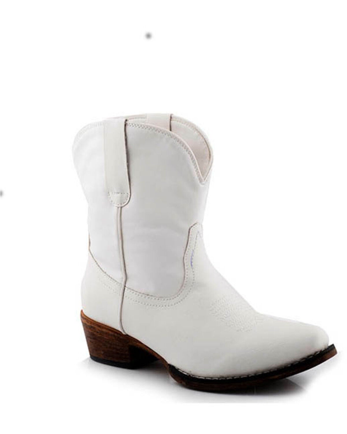 Roper Women's Emma Western Booties - Round Toe, White, hi-res