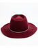 Shyanne Women's Burgundy Sienna Wool Felt Western Hat , Black, hi-res