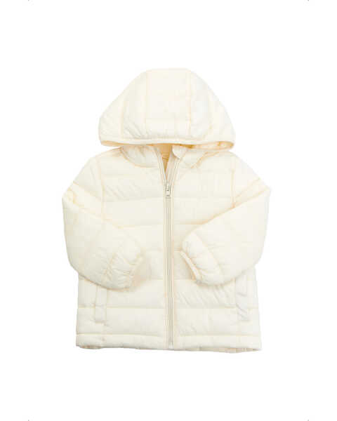 Urban Republic Girls' Quilted Packable Puffer Hooded Jacket, Cream, hi-res