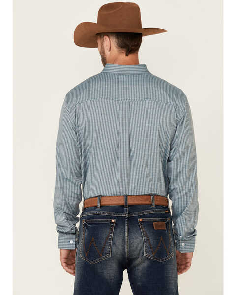 Cody James Core Men's Walnut Dobby Small Plaid Long Sleeve Button-Down Western Shirt , Blue, hi-res
