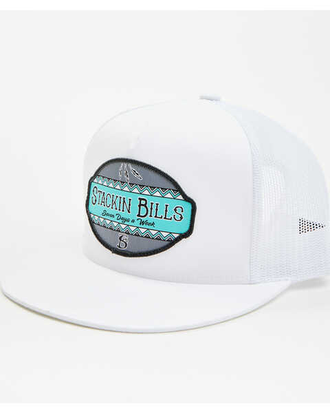 Stackin Bills Men's Oval Patch Ball Cap, Blue/white, hi-res