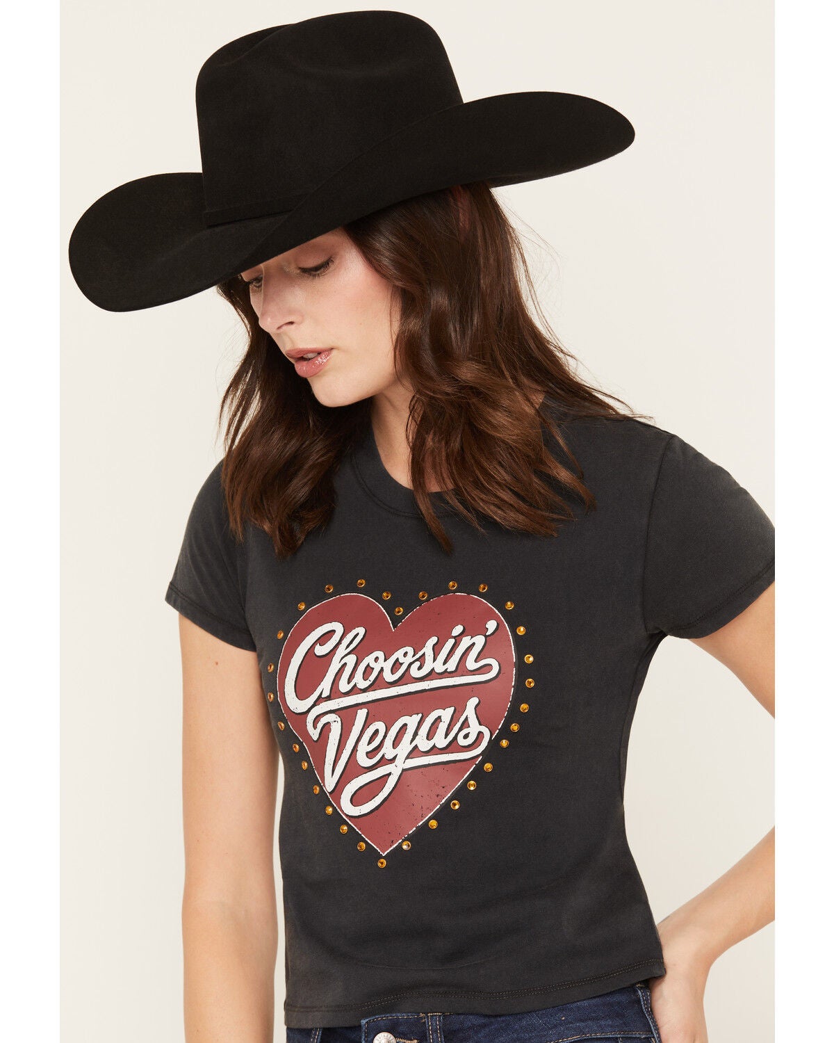 Image #2 - Blue Life Women's Choosin' Vegas Short Sleeve Graphic Tee, Black, hi-res