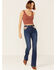 Image #1 - Ranch Dress'n Women's Hayes Southwestern Pocket Bootcut Jeans, Blue, hi-res