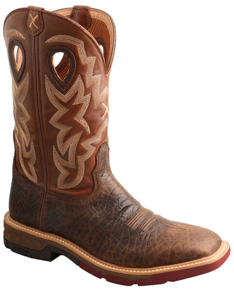 Image #1 - Twisted X Men's Waterproof Western Work Boots - Alloy Toe, Brown, hi-res