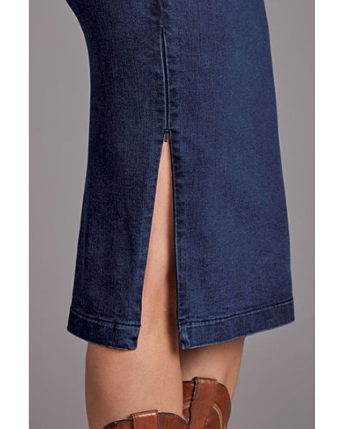 Image #3 - Stetson Women's Dark Wash Spring I Denim Midi Pencil Skirt, Dark Wash, hi-res