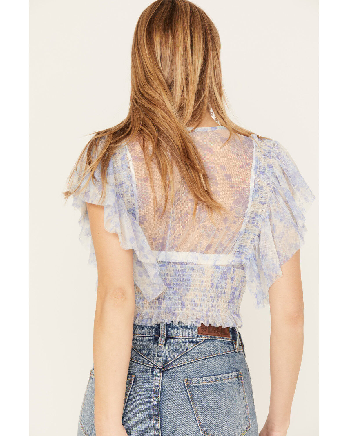 Image #4 - Free People Women's Sugar Mesh Blouse, Ivory, hi-res