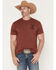 Image #2 - Hooey Men's Lucky Rider Short Sleeve Graphic T-Shirt, Burgundy, hi-res