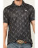 Image #3 - Rock & Roll Denim Men's Longhorn Print Short Sleeve Button-Down Stretch Polo, Black, hi-res