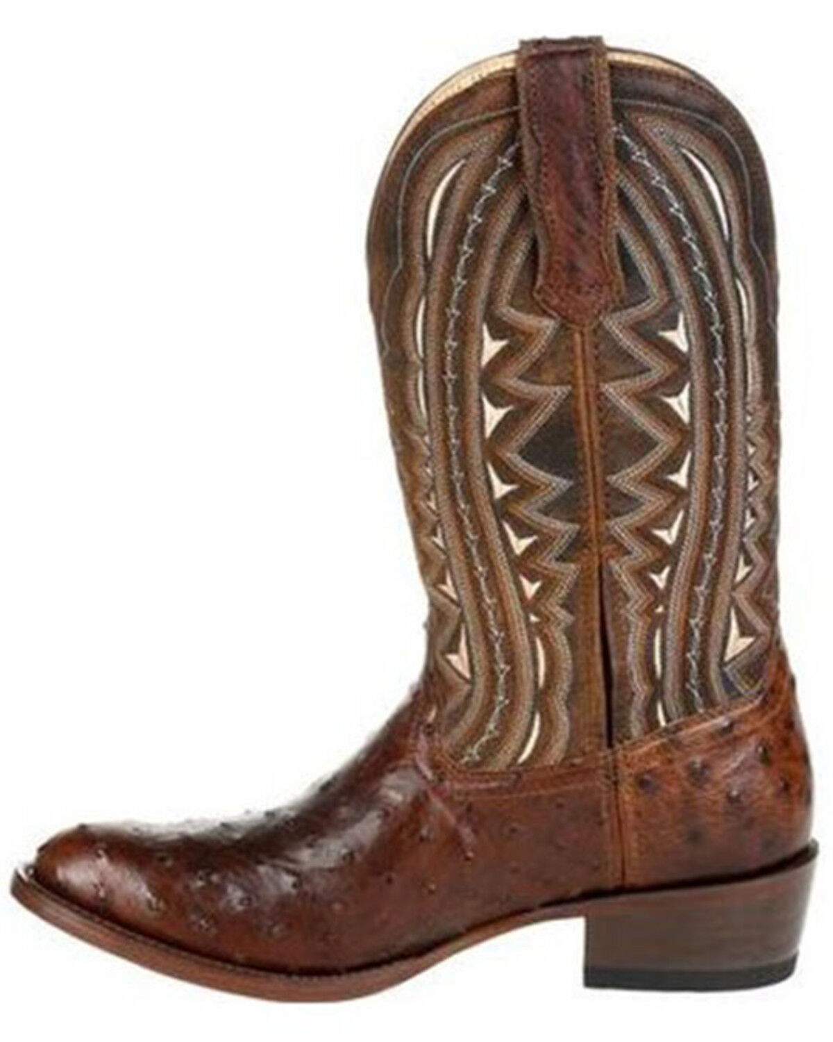 Image #3 - Durango Men's Exotic Full-Quill Ostrich Western Boots - Round Toe, Brown, hi-res