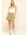 Free People Women's Days in The Sun Suede Skirt, Olive, hi-res