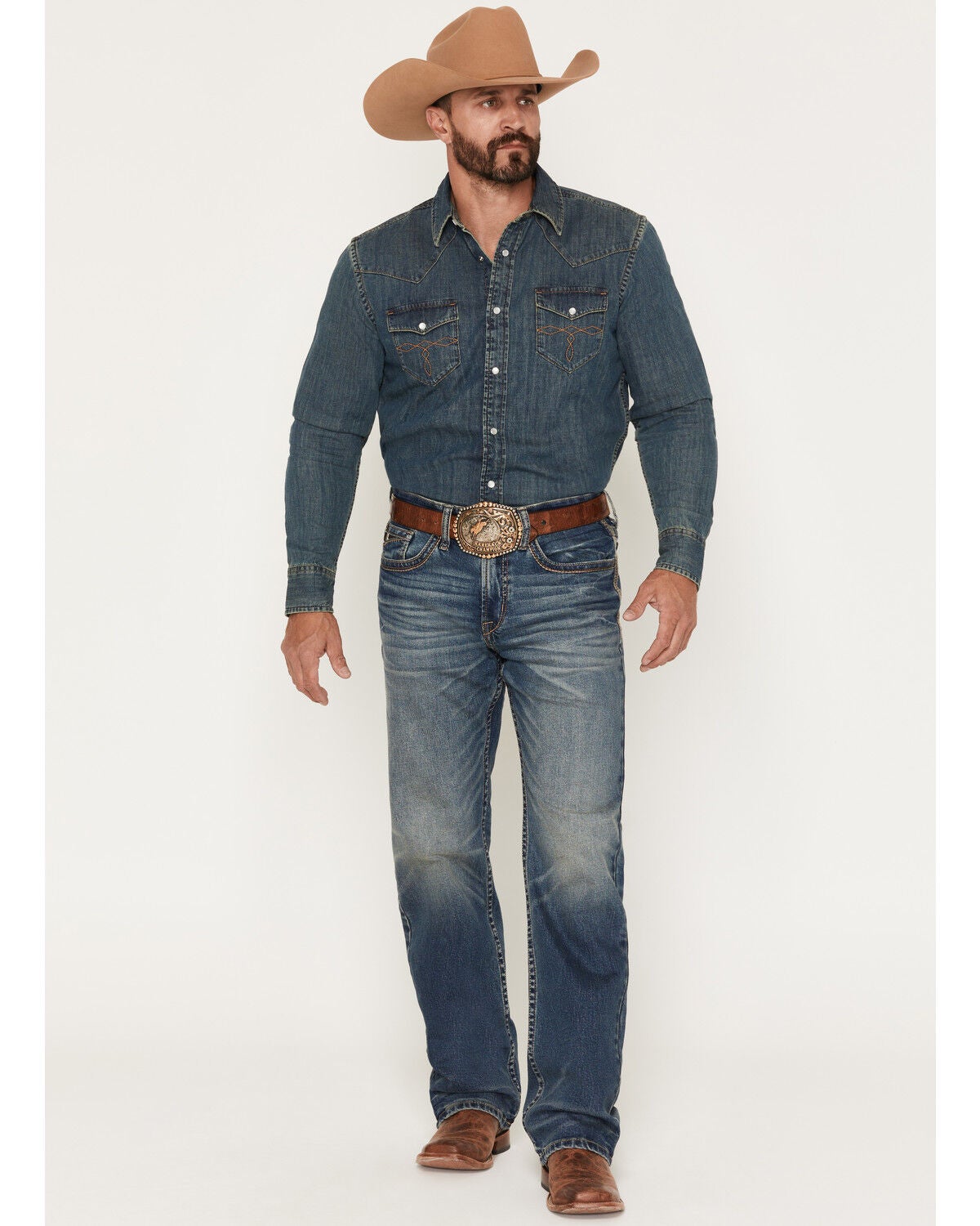 Cody James Men's Ledger Wash Yukon Relaxed Straight Stretch Denim Jeans, Medium Wash, hi-res
