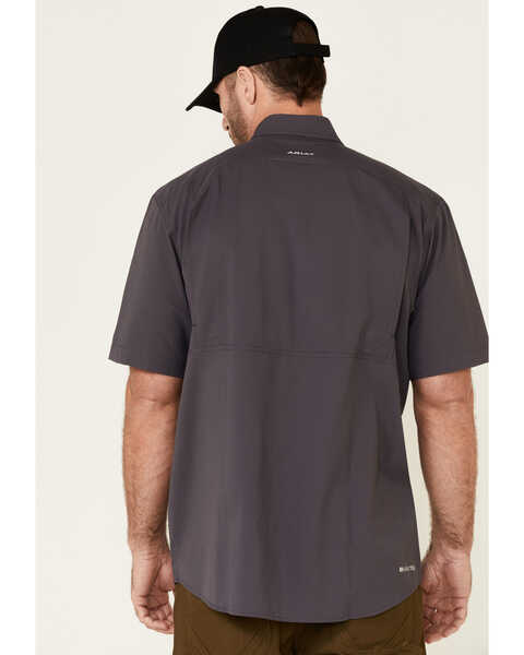 Image #4 - Ariat Men's Solid Charcoal Tek Short Sleeve Button Down Western Shirt , Charcoal, hi-res
