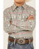 Image #3 - Roper Boys' Southwestern Stripe Print Long Sleeve Snap Western Shirt, Grey, hi-res