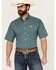 Image #1 - Cinch Men's Geo Print Short Sleeve Button-Down Western Shirt, Teal, hi-res