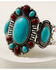 Shyanne Women's Wild Soul Large Turquoise & Red Cuff Bracelet, Silver, hi-res