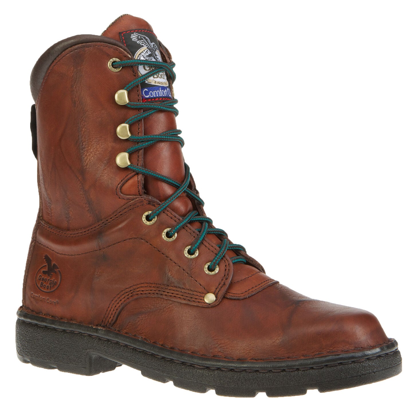 Georgia Boot Men's 8" Eagle Light Lace-Up Work Boots - Soft Toe, Russet, hi-res