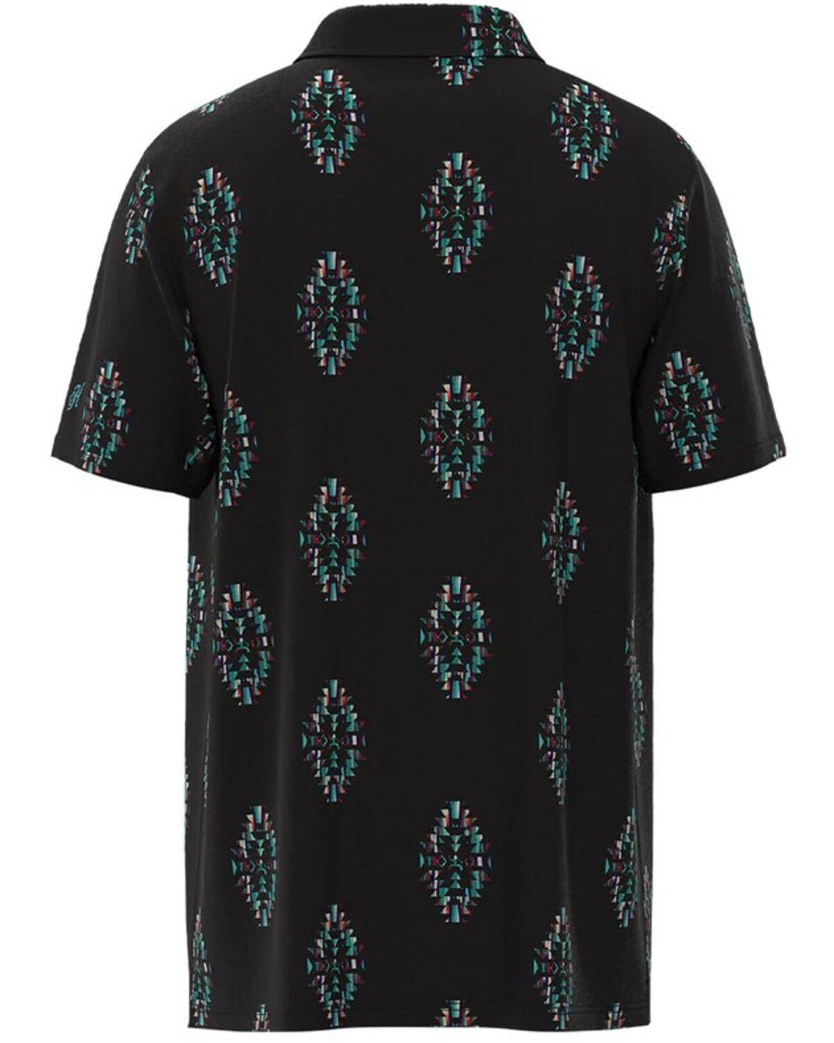 Image #2 - Hooey Boys' Golf Southwestern Print Short Sleeve Polo, Black, hi-res