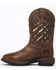 Brothers & Sons Men's Scratch American Flag Lite Performance Western Boots - Square Toe, Brown, hi-res