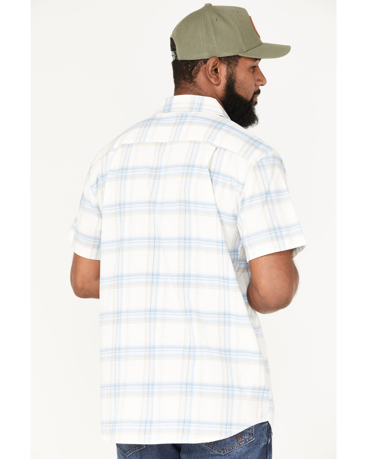 Image #4 - Brixton Men's Charter Plaid Short Sleeve Button Down Shirt, Blue, hi-res