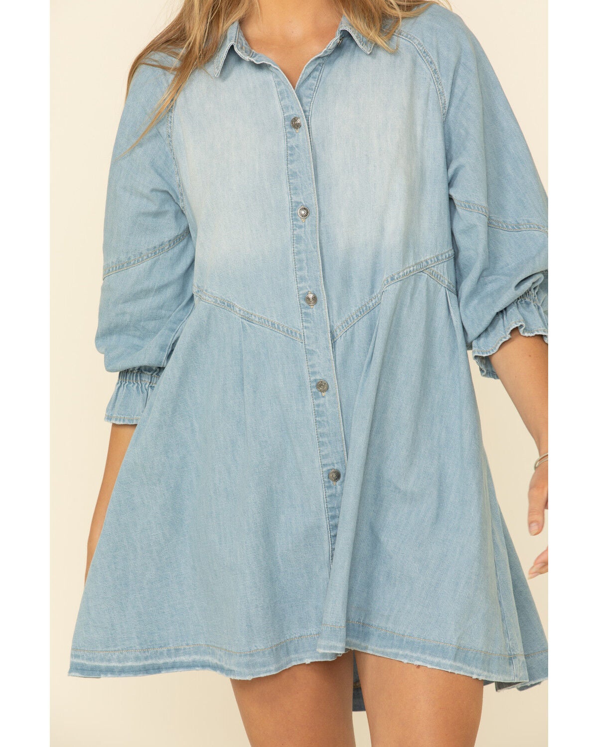free people denim mini dress
