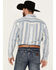 Image #4 - Scully Men's Southwestern Serape Striped Long Sleeve Pearl Snap Western Shirt, Light Blue, hi-res